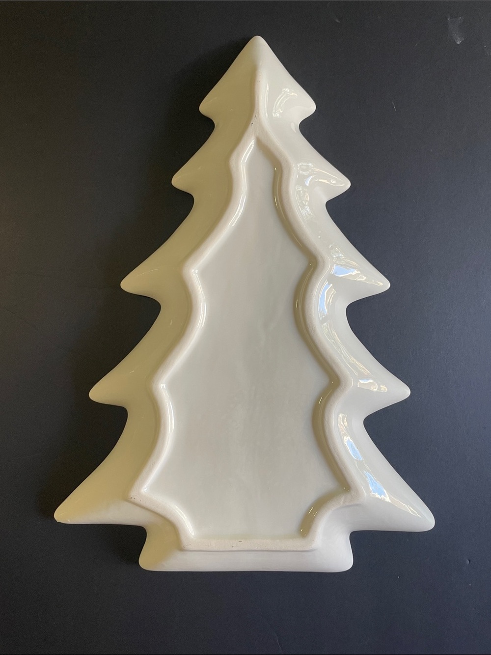 Hallmark White Tree-Shaped Ceramic Holiday Tray - Picture 2 of 3